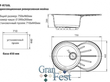 Кухонная мойка Granfest GF-R750L