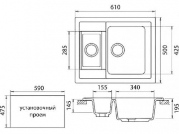 Кухонная мойка Granfest Q610K